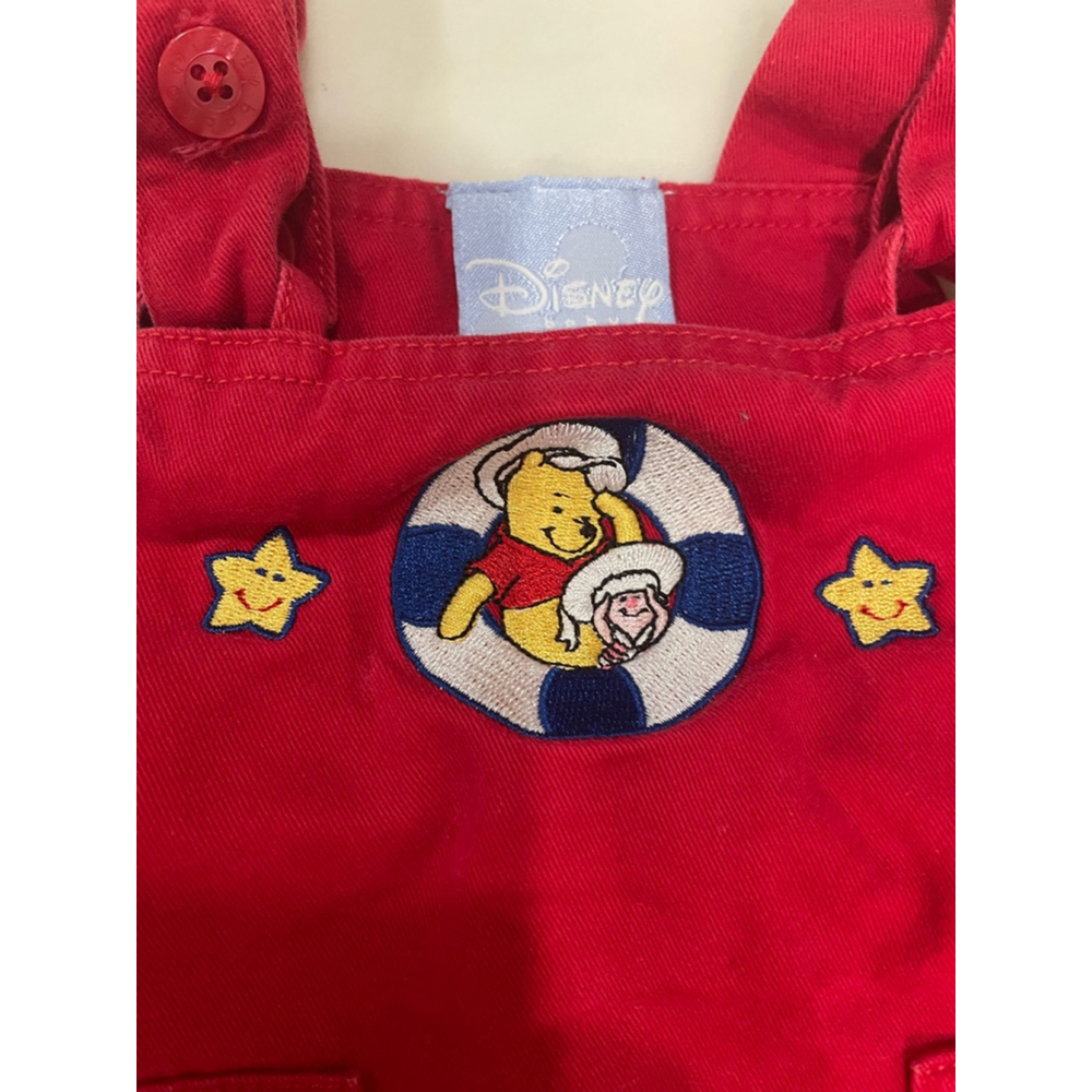 Vintage Baby Disney Winnie the Pooh Piglet Jumper Overall Dress 6 12 mo Nautical - Picture 6 of 6